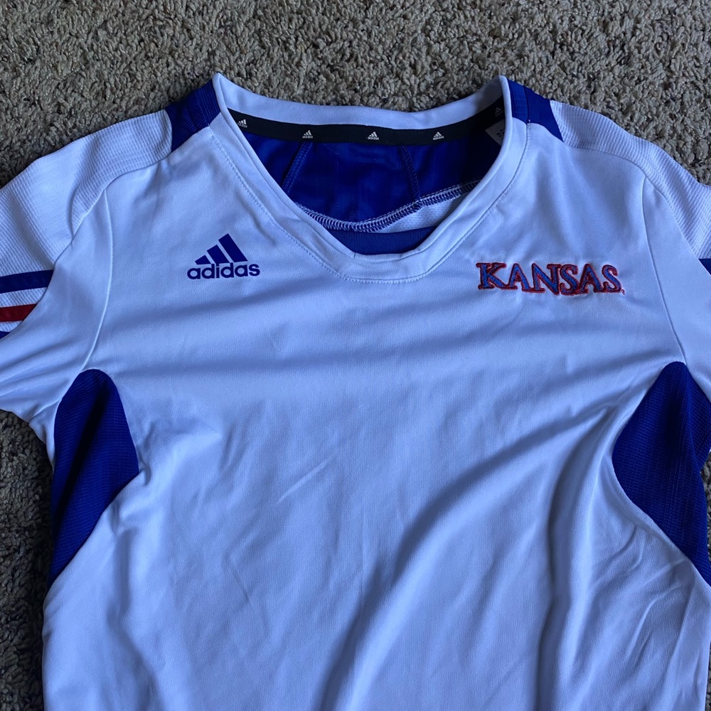 Adidas Climacool Soccer Jersey Shirt T-Shirt Kansas Jayhawks KU Long Sleeve Sm
